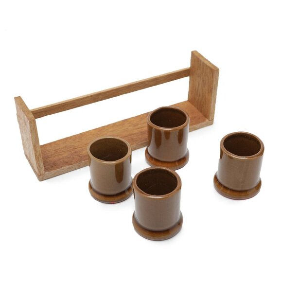 Vintage Fairyland Import Ceramic Flask & Glasses Japan Mid Century Louie's Bar - Picture 4 of 11